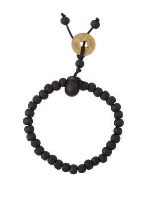 Men's black beaded adjustable bracelet 5