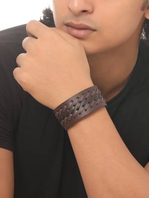 Men's brown leather bracelet 1