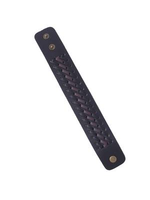 Men's black leather bracelet 2