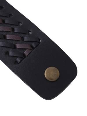 Men's black leather bracelet 3