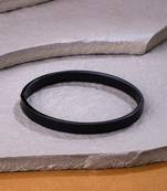 Men's black metal interlock kada bracelet