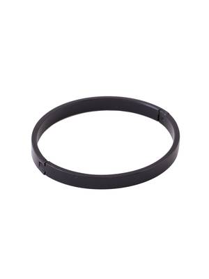 Men's black metal interlock kada bracelet 4