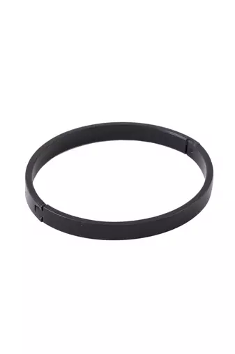 Men's black metal interlock kada bracelet