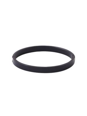 Men's black metal interlock kada bracelet 5