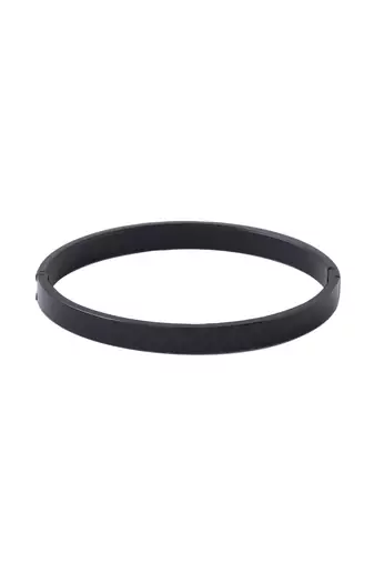 Men's black metal interlock kada bracelet