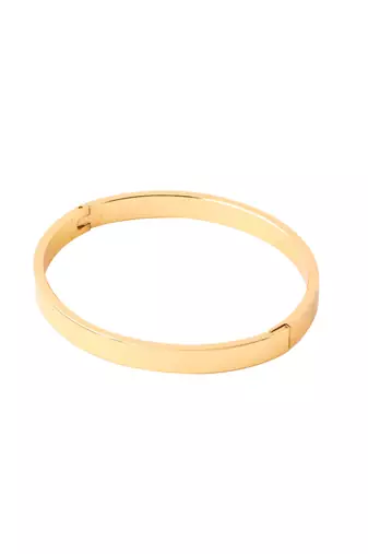 Men's gold metal interlock kada bracelet