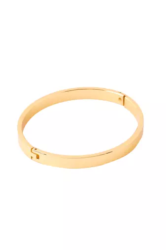 Men's gold metal interlock kada bracelet
