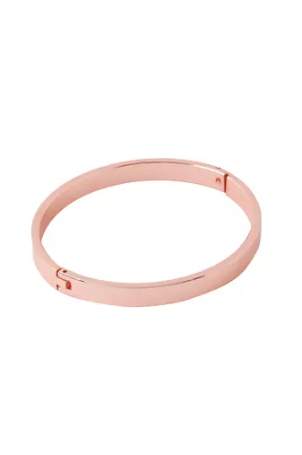 Men's rose gold metal interlock kada bracelet