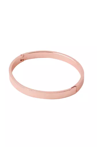 Men's rose gold metal interlock kada bracelet