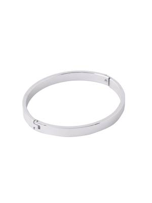 Men's silver metal interlock kada bracelet 4