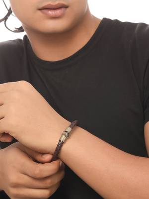 Men's brown leather bracelet 1
