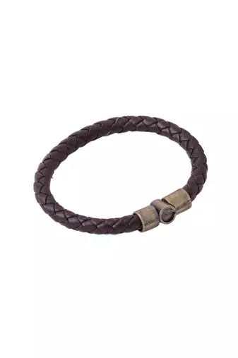 Men's brown leather bracelet