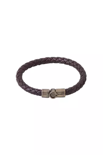 Men's brown leather bracelet