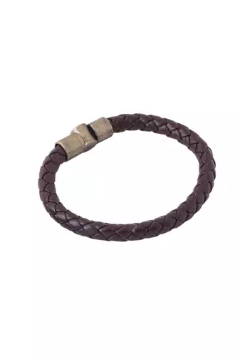 Men's brown leather bracelet
