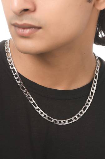Men rhodium-plated stainless steel bohemian chain