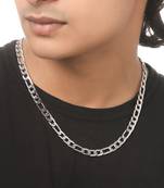 Men rhodium-plated stainless steel bohemian chain
