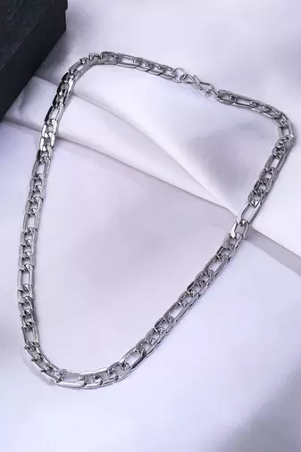 Men rhodium-plated stainless steel bohemian chain