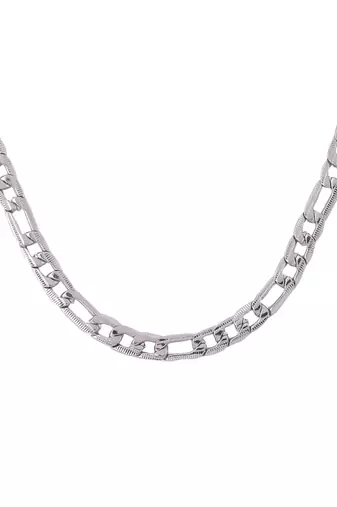 Men rhodium-plated stainless steel bohemian chain