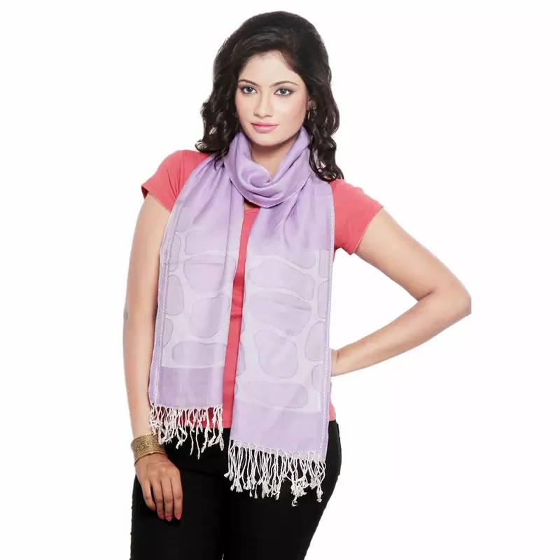 Reversible Designer Mauve Kashmiri Silk Stole Deepawali Special Gift 198