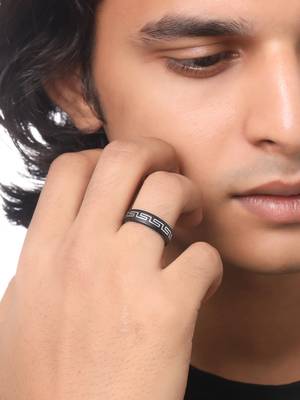 Men's silver metal ring 2