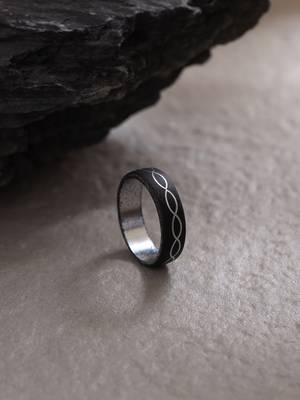 Men's black metal ring 1