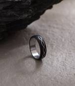 Men's black metal ring