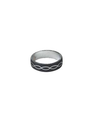 Men's black metal ring 4