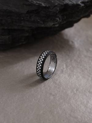 Men's black metal ring 1