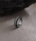 Men's black metal ring