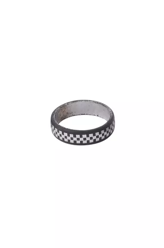 Men's black metal ring