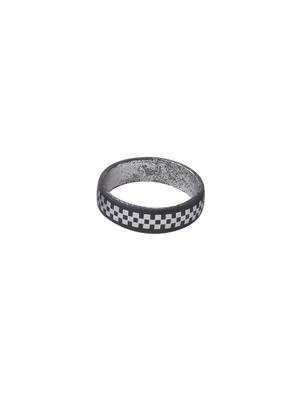 Men's black metal ring 4