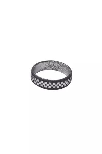 Men's black metal ring