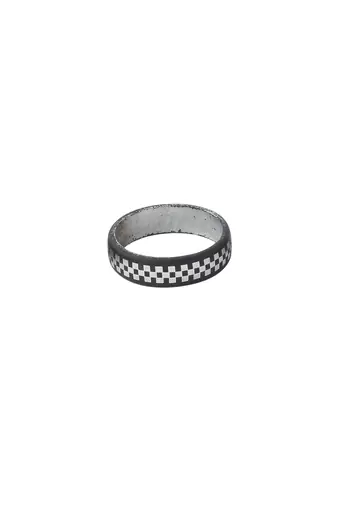 Men's black metal ring