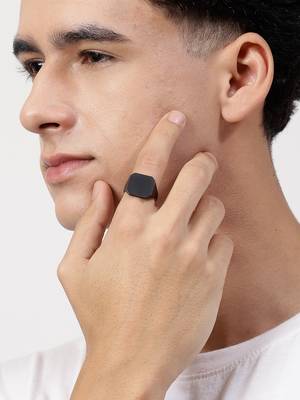 Men's black metal ring 1