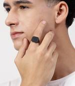 Men's black metal ring