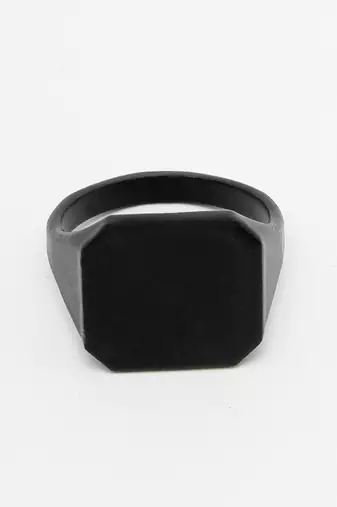 Men's black metal ring