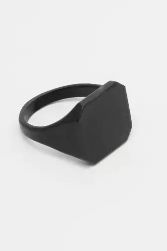 Men's black metal ring