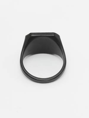 Men's black metal ring 4