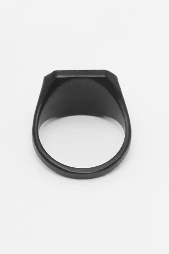 Men's black metal ring