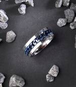 Men's rhodium plated stainless steel finger ring