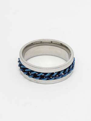 Men's rhodium plated stainless steel finger ring 3