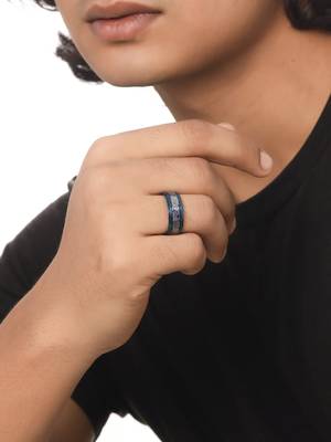 Men's rhodium-plated finger ring 2