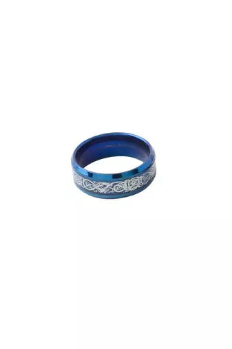 Men's rhodium-plated finger ring