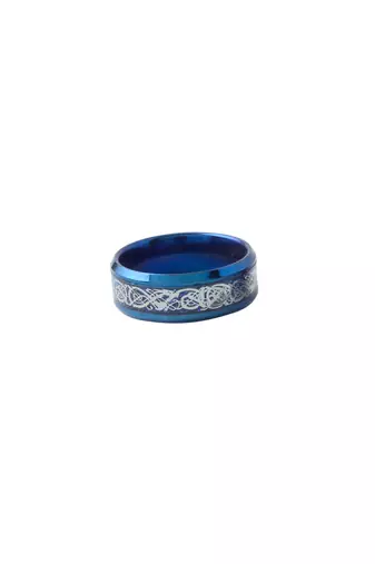 Men's rhodium-plated finger ring