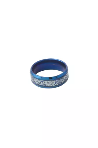 Men's rhodium-plated finger ring