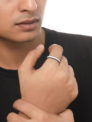 Men's silver metal ring 2