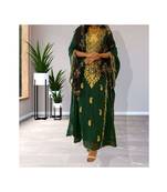 Green Georgette Zari Work kaftan