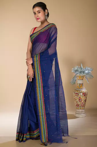 Blue Khadi Khes weaving saree