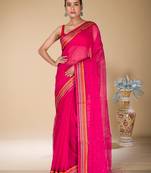 Deep Pink khadi khes saree