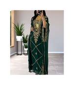 Green Georgette Zari Work Kaftan for Women